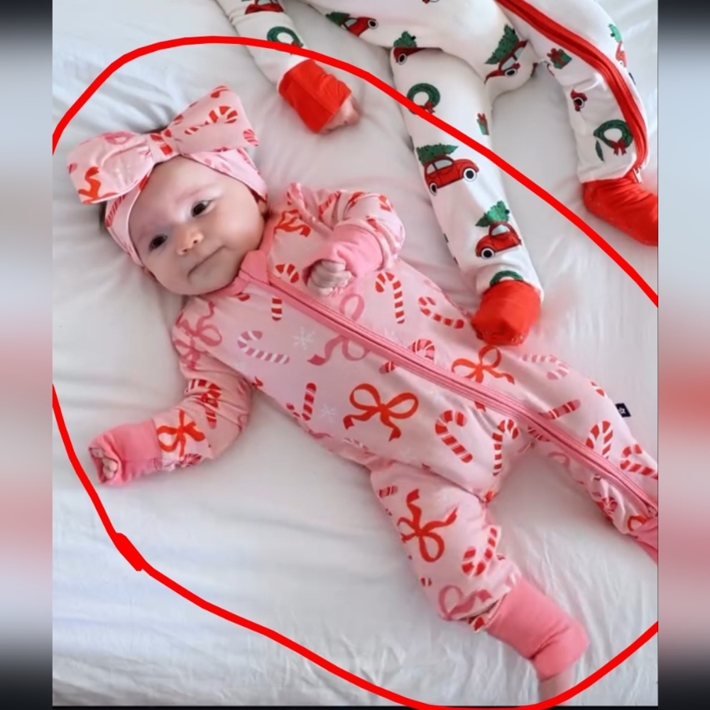 Larkspur NWT Pink Candy Cane Footie Pajamas 18-24 Months